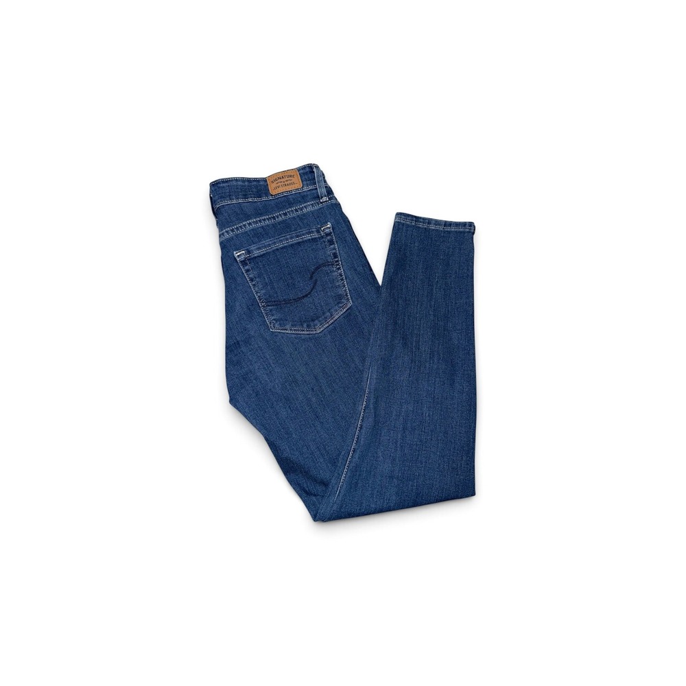 Signature by Levi Strauss Womens Mid Rise Skinny Crop Jeans Dark Wash Size 2 26